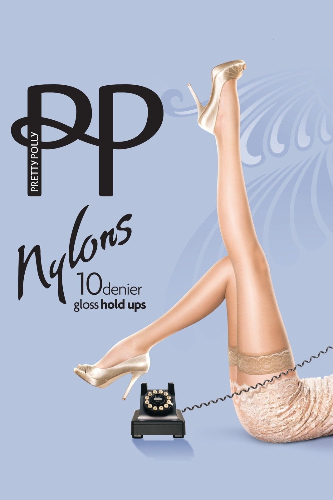 AF85 Pretty Polly Nylons Lace Top Hold Up Stockings